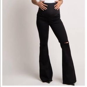 Pink Blush black maternity flare jeans